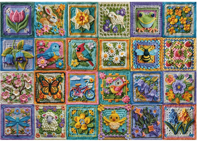 Holdson 1000 Piece Jigsaw Puzzle Treats &amp; Treasures 4 Springtime Crochet