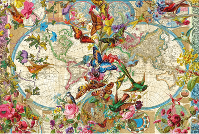 Ravensburger 3000 Piece Jigsaw Puzzle Flora &amp; Fauna World Map