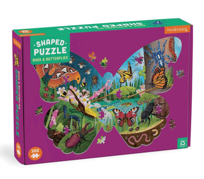 Mudpuppy Bugs &amp; Butterflies 300 Piece Shaped Jigsaw Puzzle 7yrs+