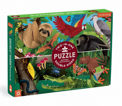 Mudpuppy Rainforest Above &amp; Below 100 Piece Double-Sided Jigsaw Puzzle 6yrs+