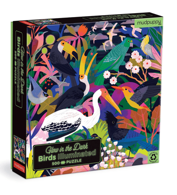 Mudpuppy Birds Illuminated 500 Piece Glow in the Dark Jigsaw Puzzle 8yrs+