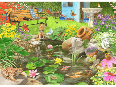 Holdson 1000 Piece Jigsaw Puzzle GARDEN VISITORS (FROGS IN THE POND)