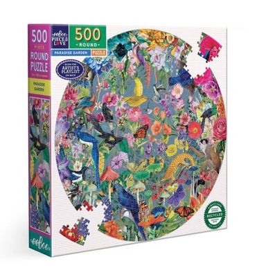 eeBoo Paradise Garden 500 Round Jigsaw Puzzle