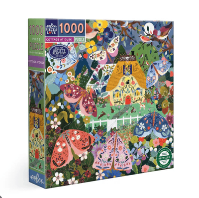 eeBoo Cottage at Dusk 1000 Piece Jigsaw Puzzle