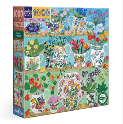 eeBoo Floral Cupboard 1000 Piece Jigsaw Puzzle