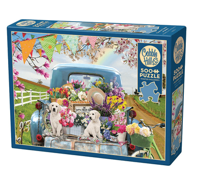 Cobble Hill 500 Piece Jigsaw Puzzle Country Truck in Spring
