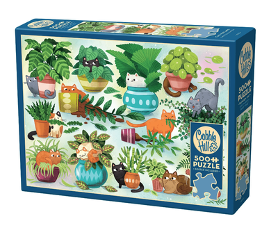 Cobble Hill 500 Piece Jigsaw Puzzle Cats Vs Plants