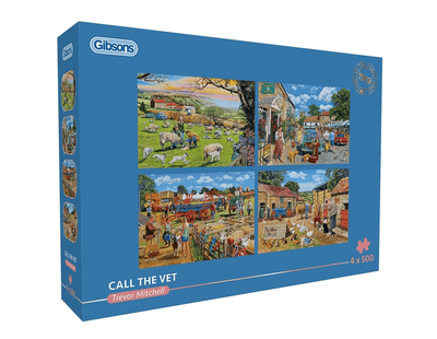 Gibsons Call the Vet 4 x 500 Piece Jigsaw Puzzle Multi-Box Set of 4 Jigsaw Puzzles