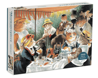 Galison 1000 Piece Jigsaw Puzzle: Meowsterpiece of Western Art Luncheon of the Boating Party