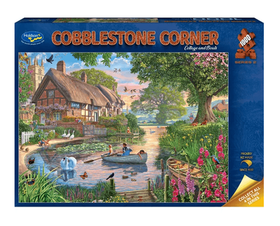 Holdson 1000 Piece Jigsaw Puzzle: Cobblestone Corner S2 Cottage &amp; Boats