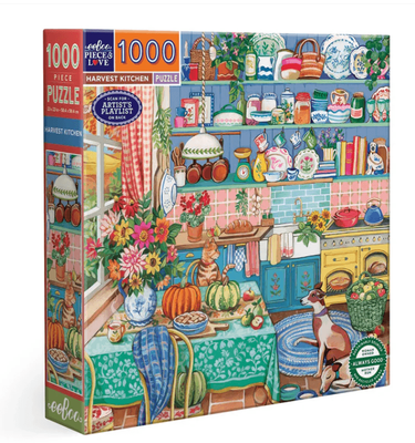 eeboo 1000 Piece Jigsaw Puzzle Harvest Kitchen