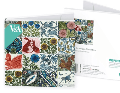 Museums &amp; Galleries De Morgan Tiles 8 Notecard Pack &amp; Envelopes