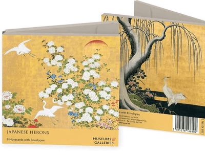 Museums &amp; Galleries Japanese Herons Pack Of 8 Notecards &amp; Envelopes