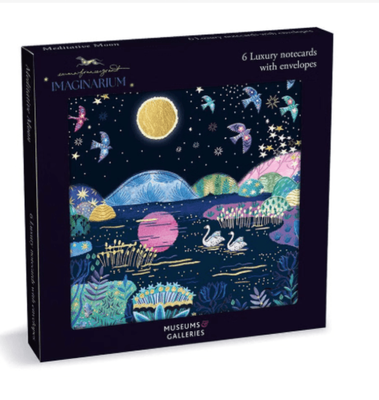 Museums &amp; Galleries - Meditative Moon 6 Pkt Square Luxury Notecard Wallet