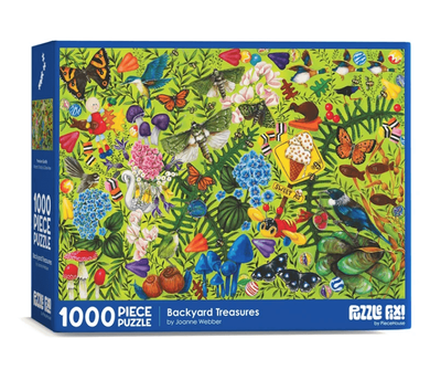 Puzzle Fix 1000 Piece Jigsaw Puzzle: Backyard Treasures