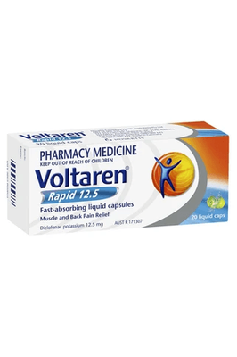 Voltaren Rapid 12.5mg 20 Liquid Capsules, Pain Relief | Antidote Pharmacy