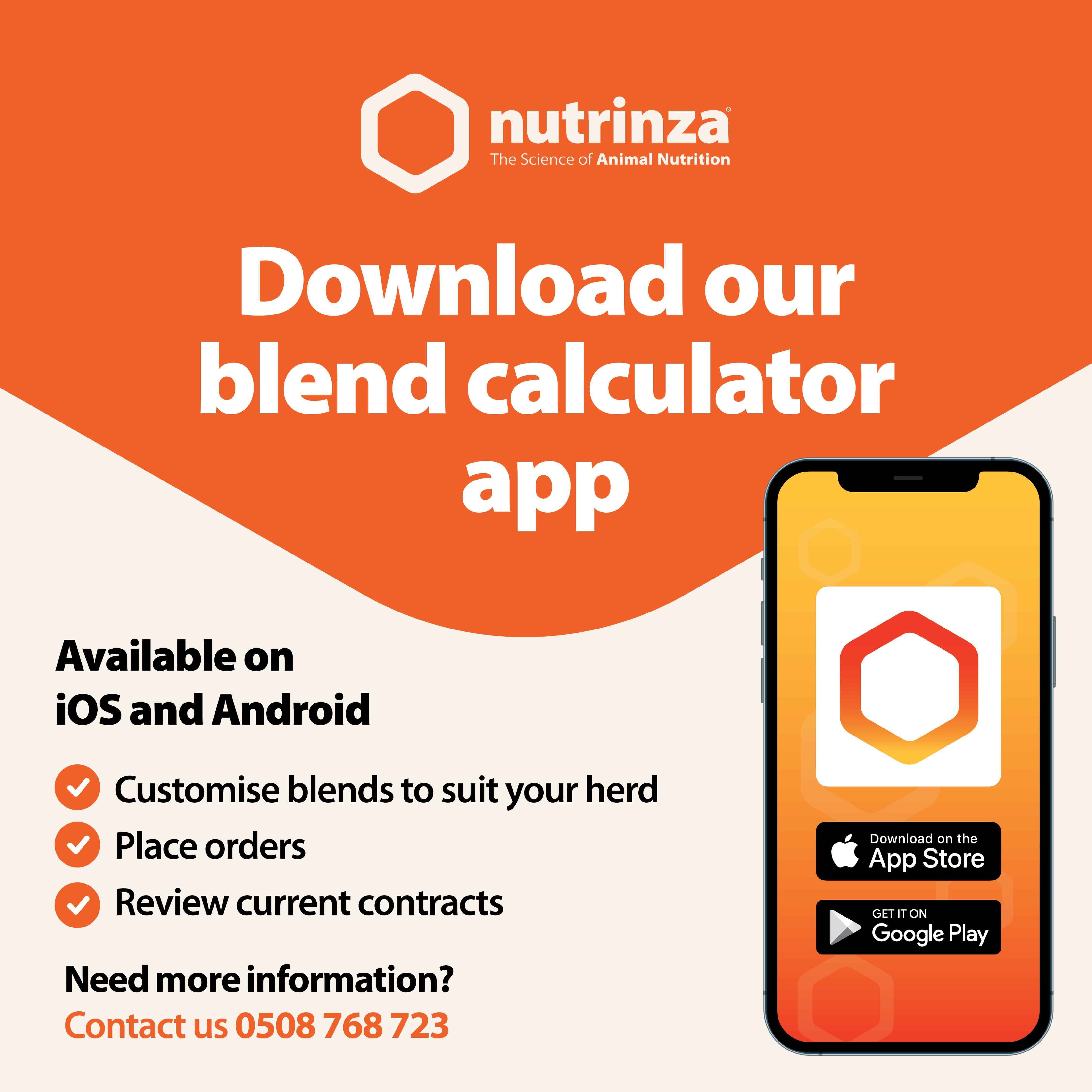 Poster for Nutrinza's blend calculator