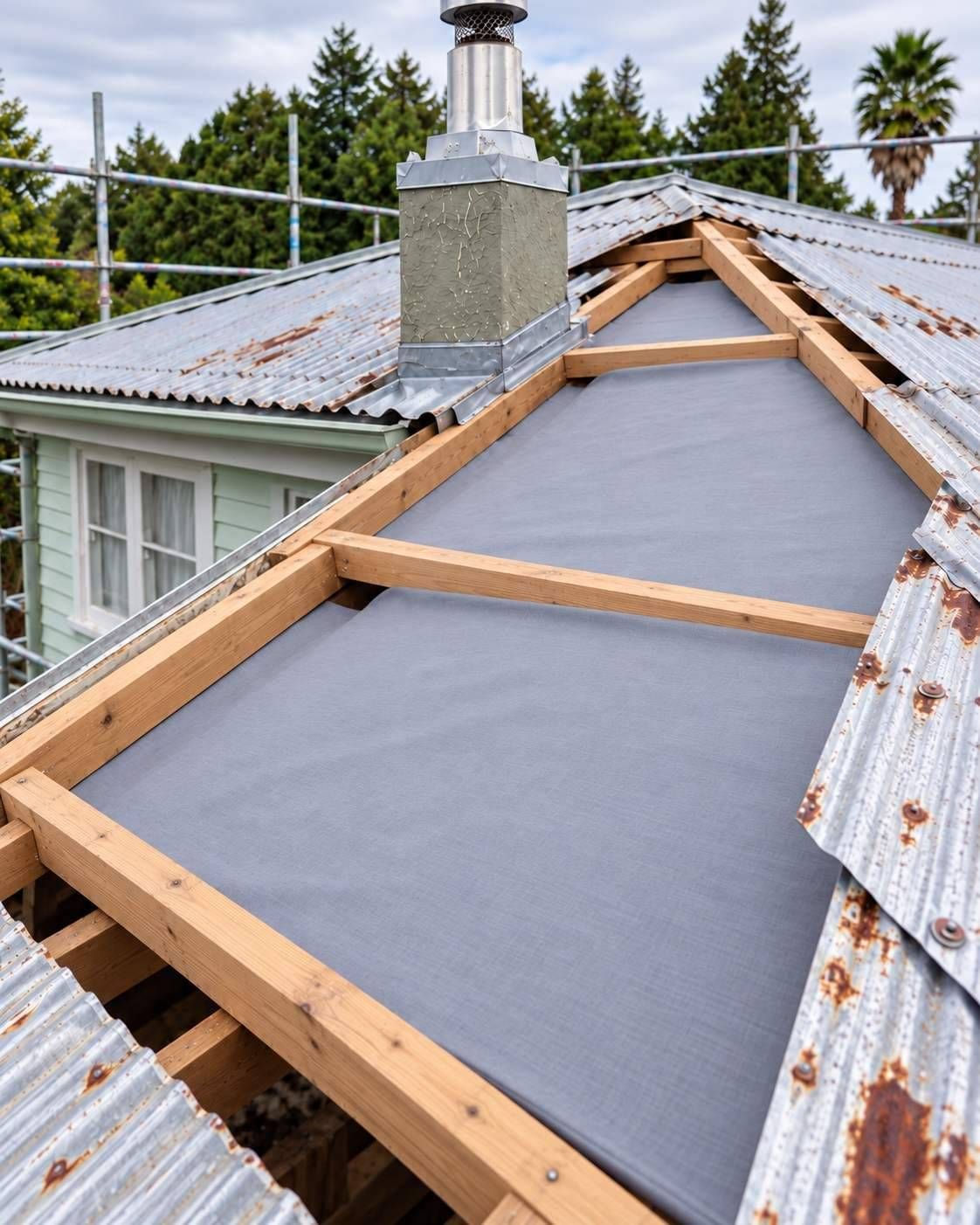 example of Synthetic roofing underlay installed during Kaikohe reroof ai