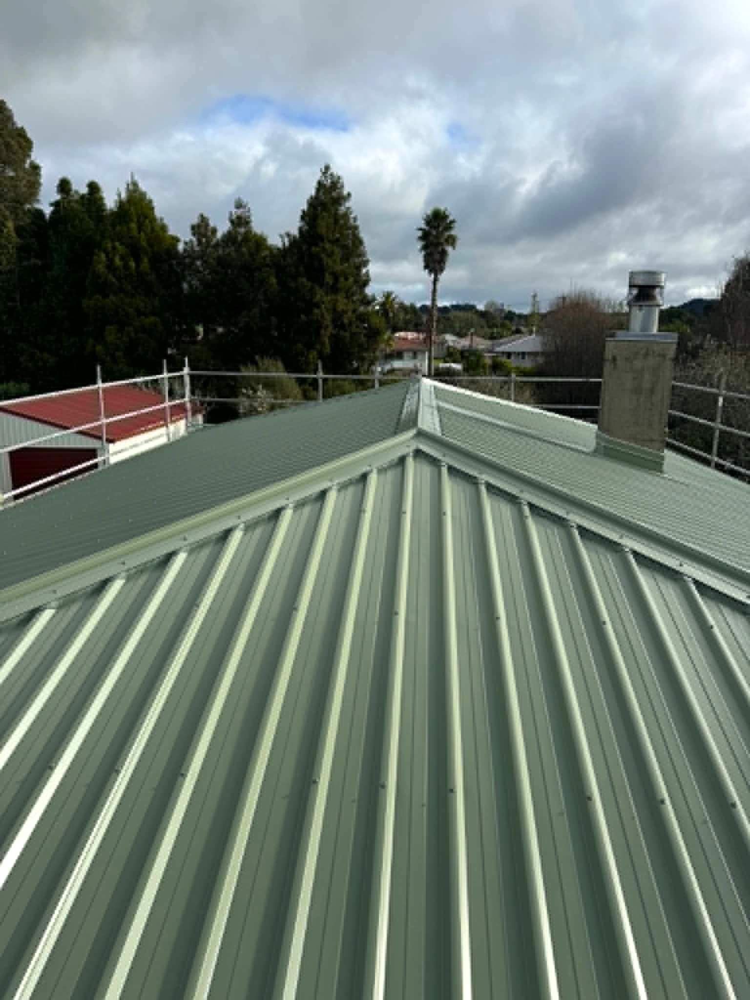 Completed COLORSTEEL MAXAM Mist Green roof in Kaikohe