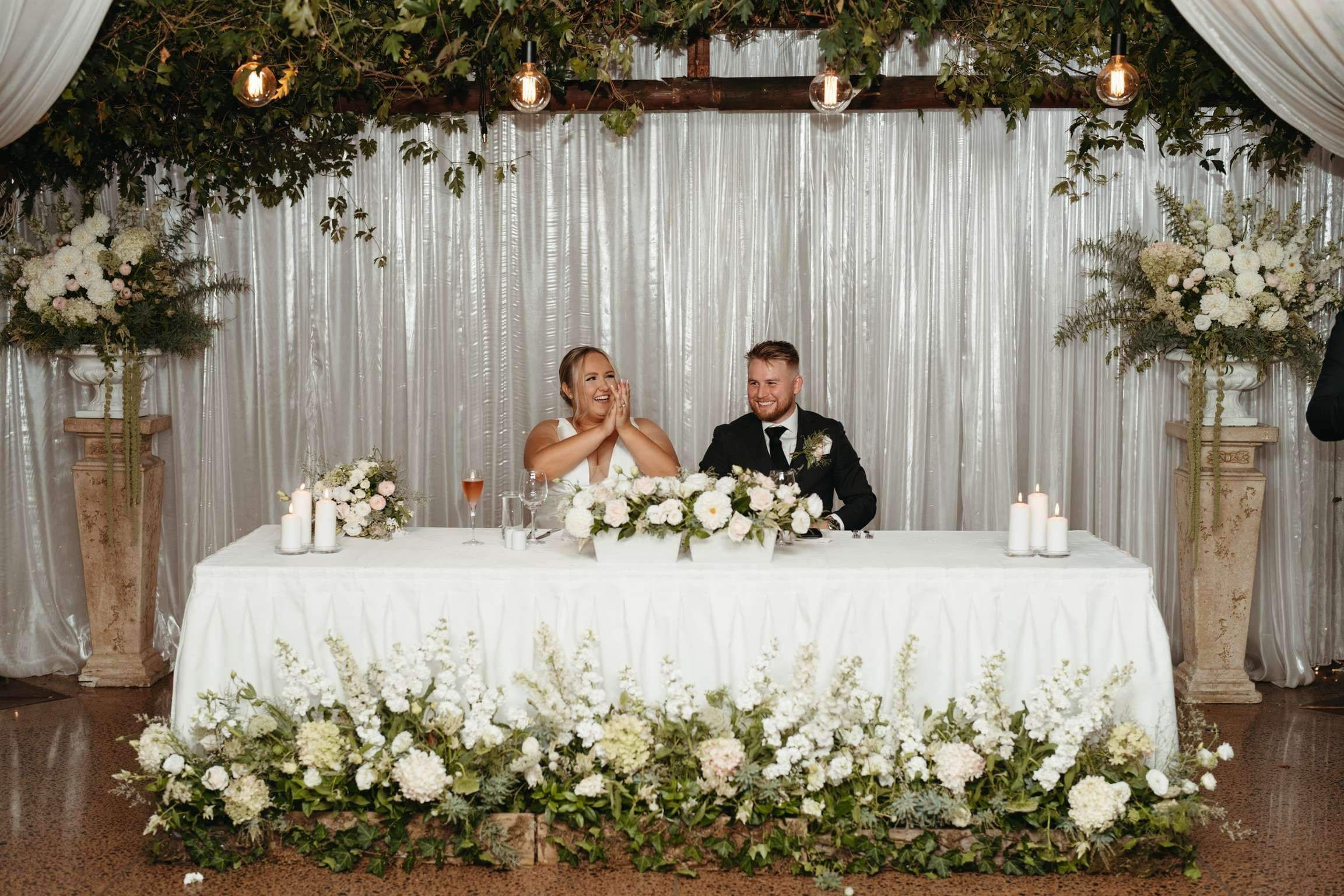 bride and groom at the bridal table