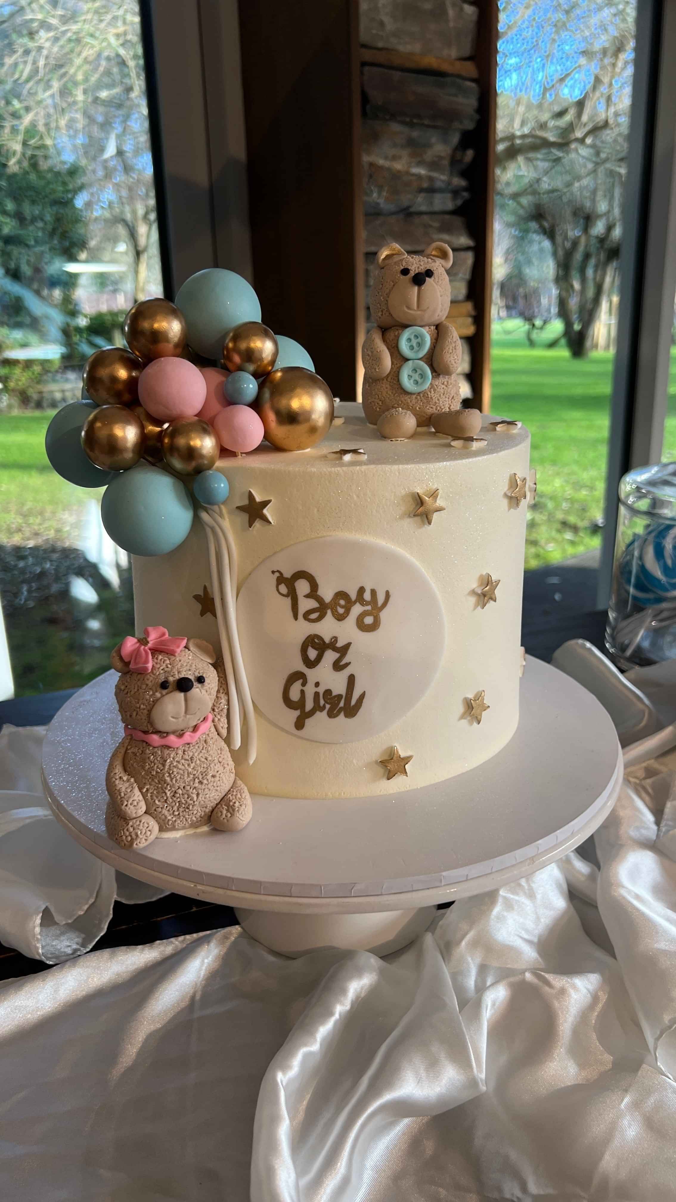 Boy or Girl gender reveal cake