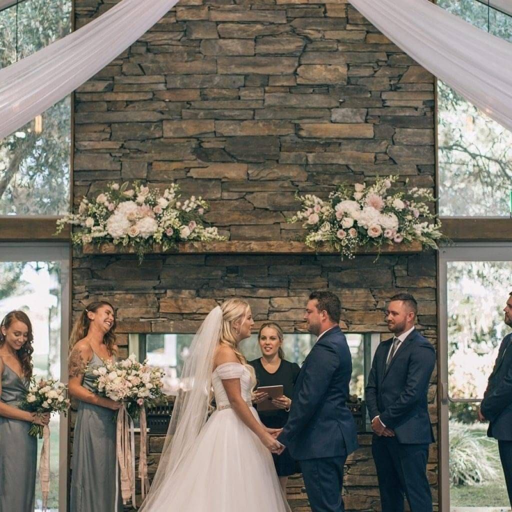 Markovina Vineyard Estate Wedding Venue Happy couple saying vows Sarah & Jacob