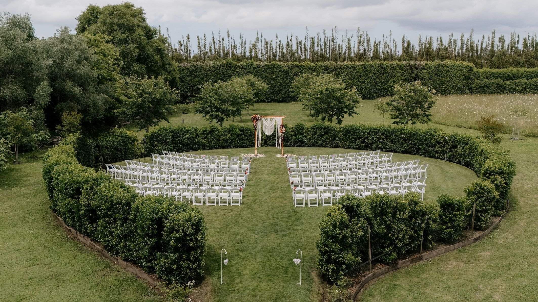 Markovina Estate Wedding Venue Cherry Blossom Round Ceremony Setup