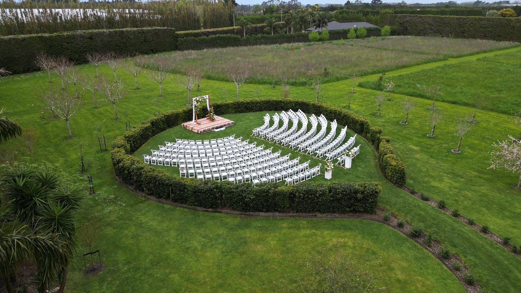 Markovina Vineyard Estate Wedding Venue Cherry Blossom Round Ceremony