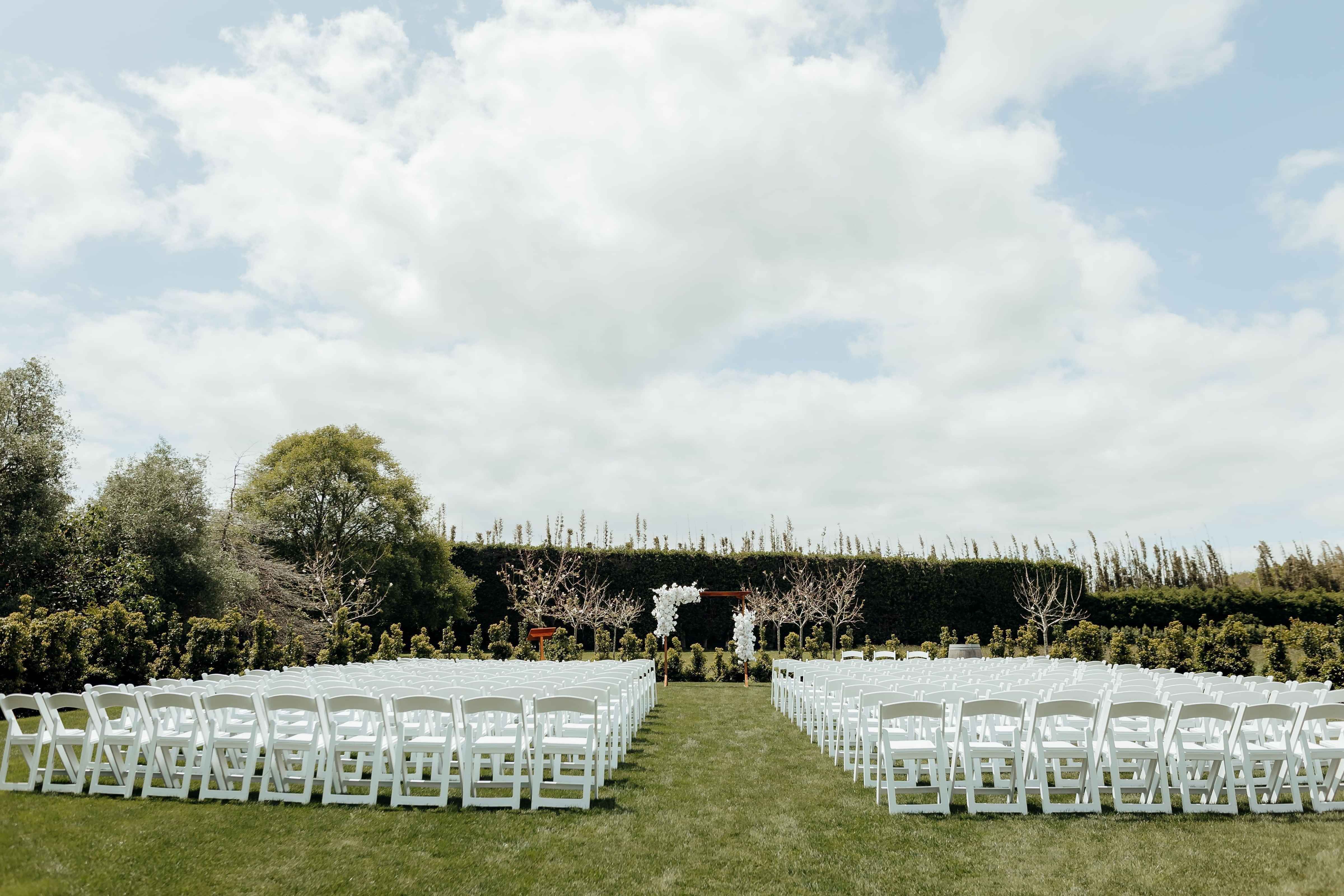 outdoor wedding set-up
