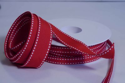 Stitch Grosgrain Red/White