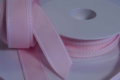 Stitch Grosgrain Pink/White