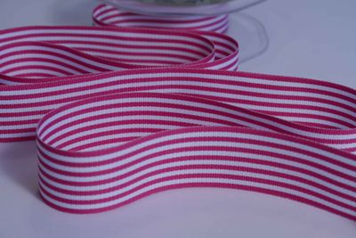 Candy Fuchsia/White GG Stripe 25mm X 50M