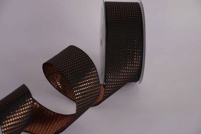 Venezia Wire Edged Black/Copper 38mm X 25M