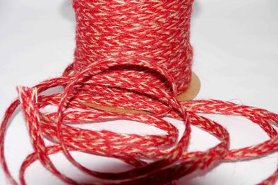 Jute Braided 2 Tone Natural/Red 7mm X 50M