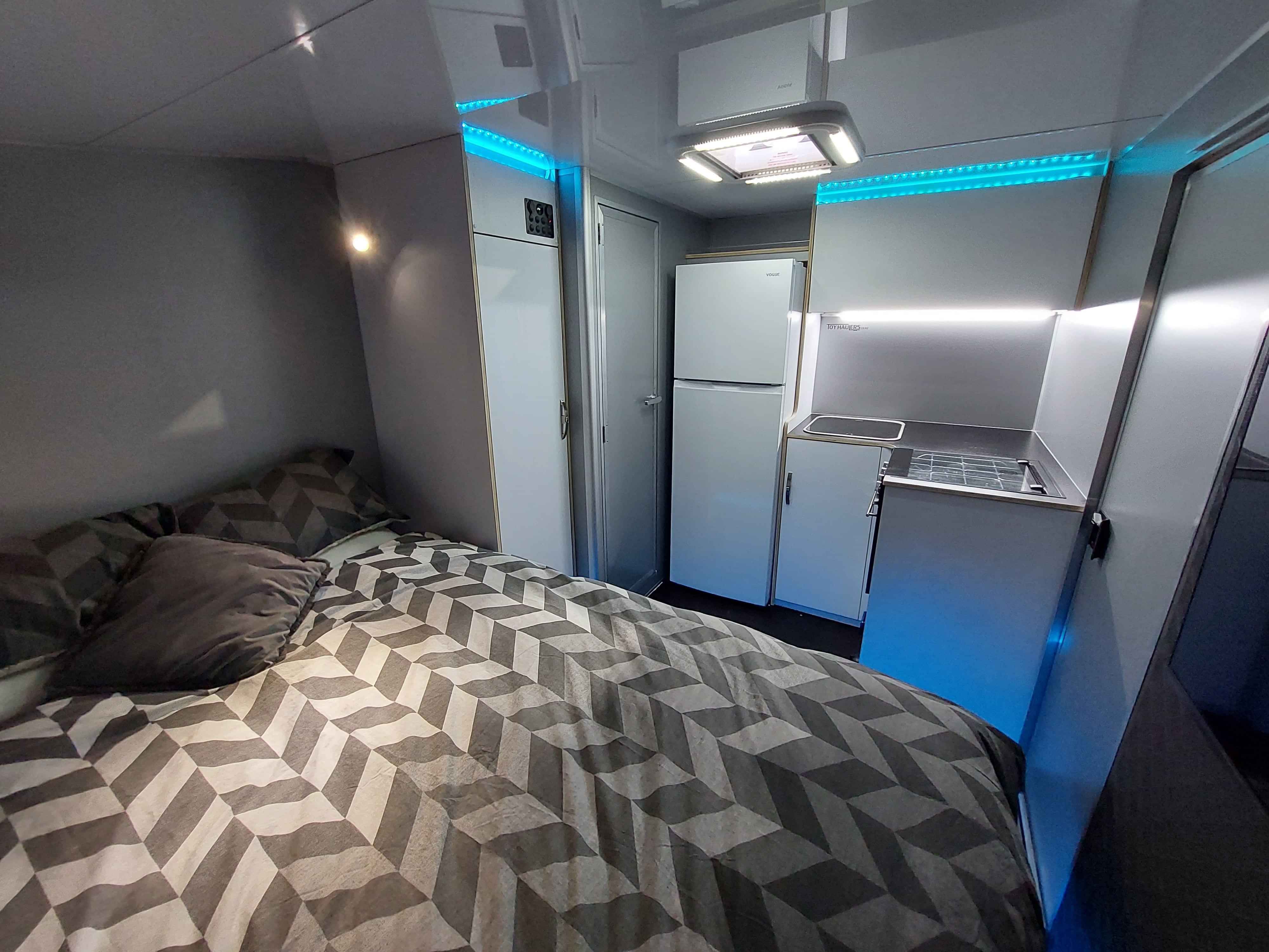 Living area in a toyhauler