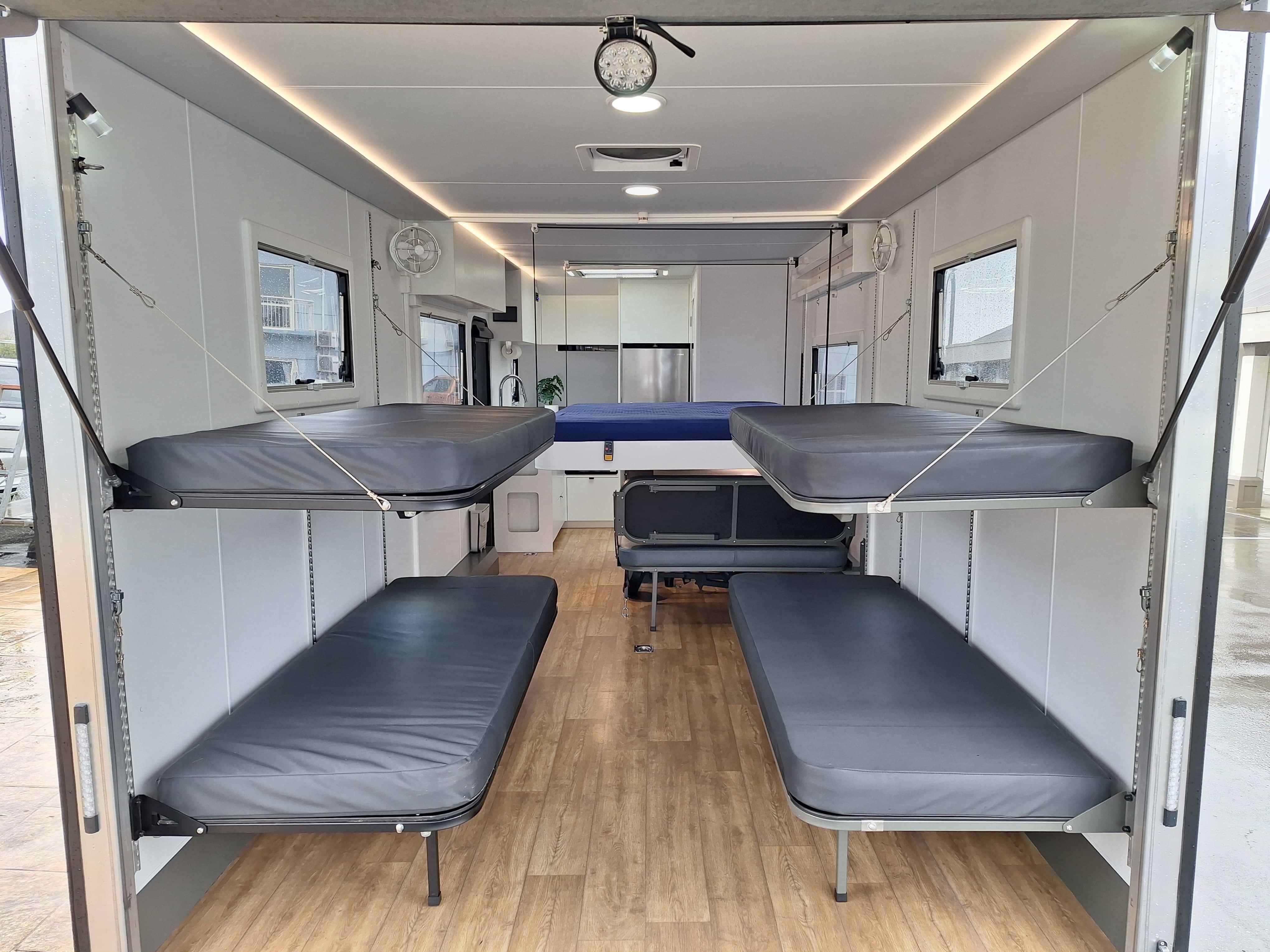 Living area in a toyhauler