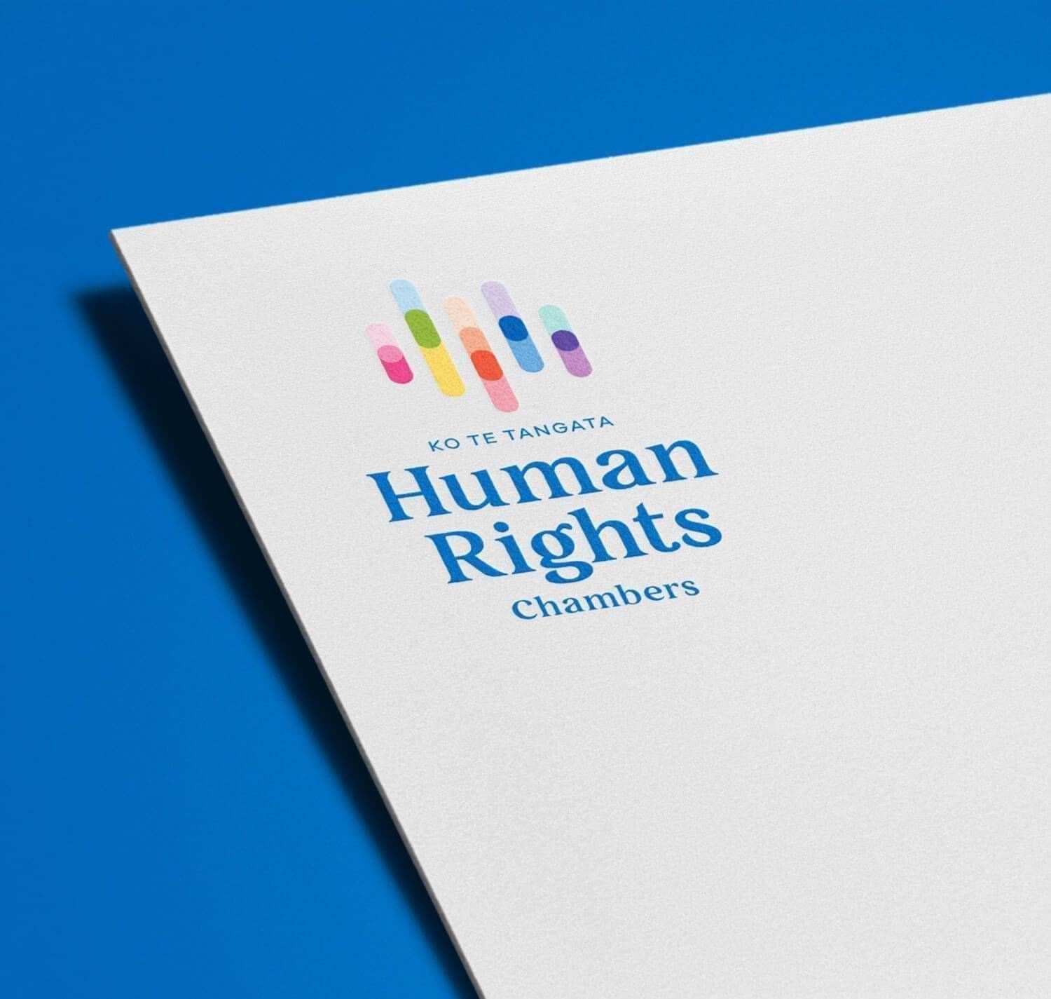 Human Rights Chambers logo design shown on letterhead