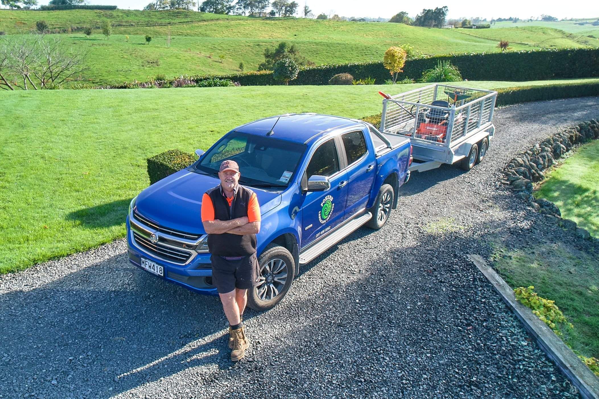 Neil from Pokuru Landscape Services with his work ute