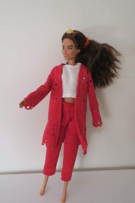 Red coat and pants set