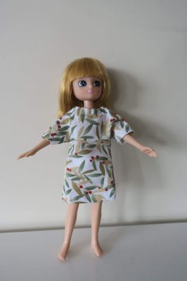 Doll clothes set: dress, jacket, pants, fits 18cm Lottie Doll