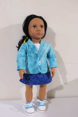 Blazer and skirt set, blue.  46cm doll