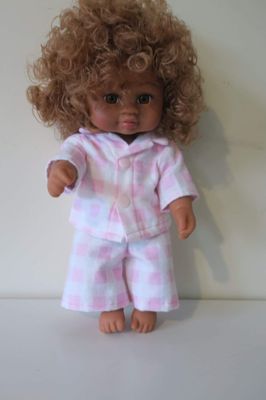 Pink/white check Pajamas 30cm doll