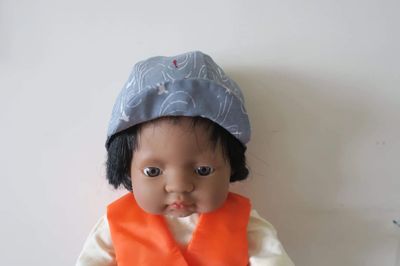 Doll cap, grey shark print, fits 38cm and 46cm dolls