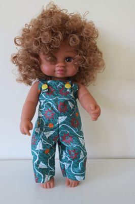 Overalls, green, fits  30cm doll