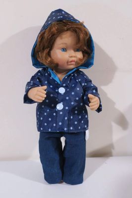 Rain Jacket, blue, fits 30cm doll