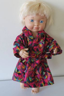 Red dressing gown 30cm doll