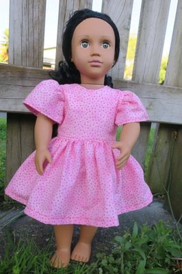 Dress, pink, fits 46cm doll