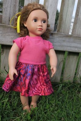 Batik skirt and top, fits 46cm Our Generation dolls