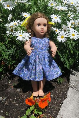 Doll dress, purple 46cm, fits 46cm doll