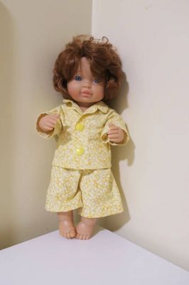 Doll Pajamas, yellow, fits 30cm doll